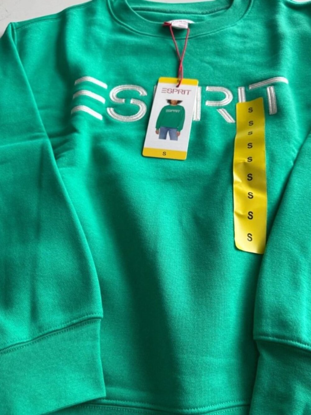 Esprit Teal Green Crewneck Sweatshirt with White Logo - Picture 3 of 4